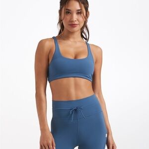 Vuori Blue Racerback Sports Bra Medium Support